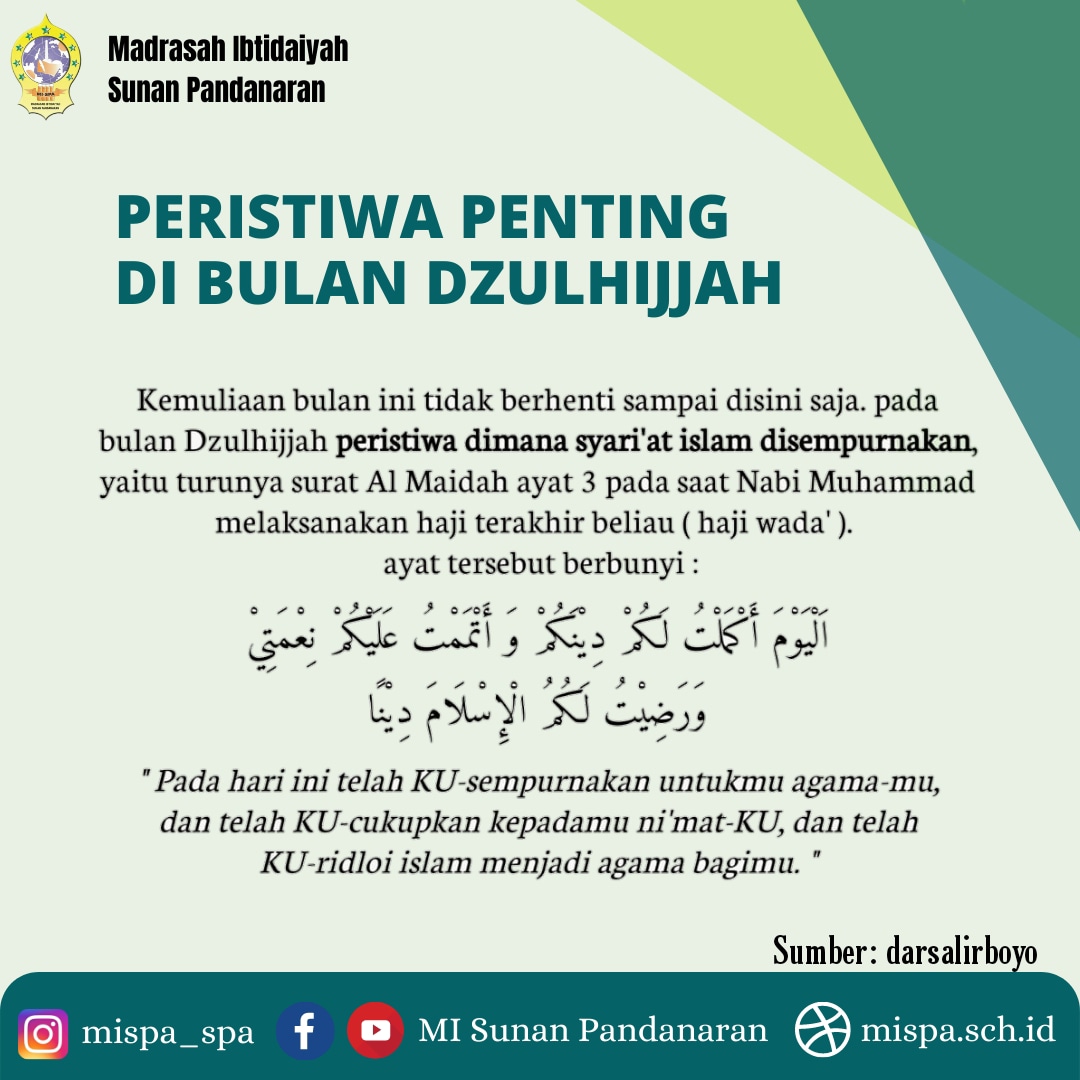 Peristiwa penting di bulan dzulhijjah