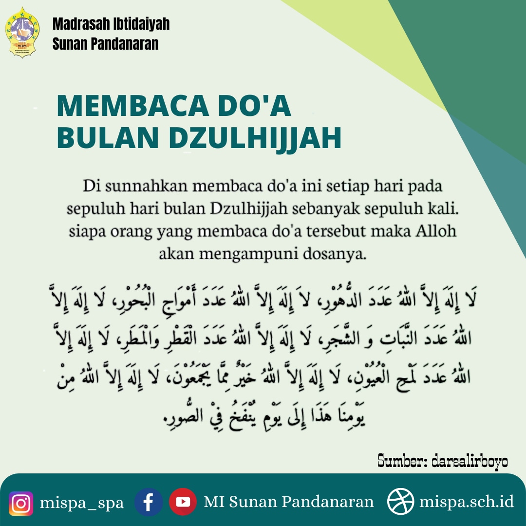 Membaca do'a bulan dzulhijjah